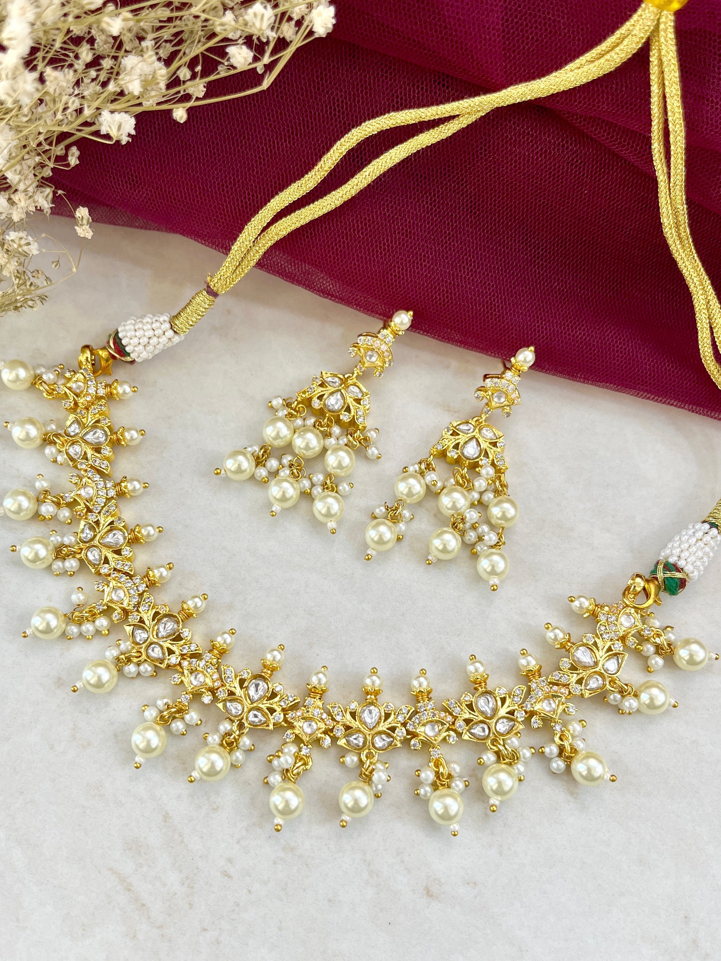 Nirvi Classic Polki Necklace Set
