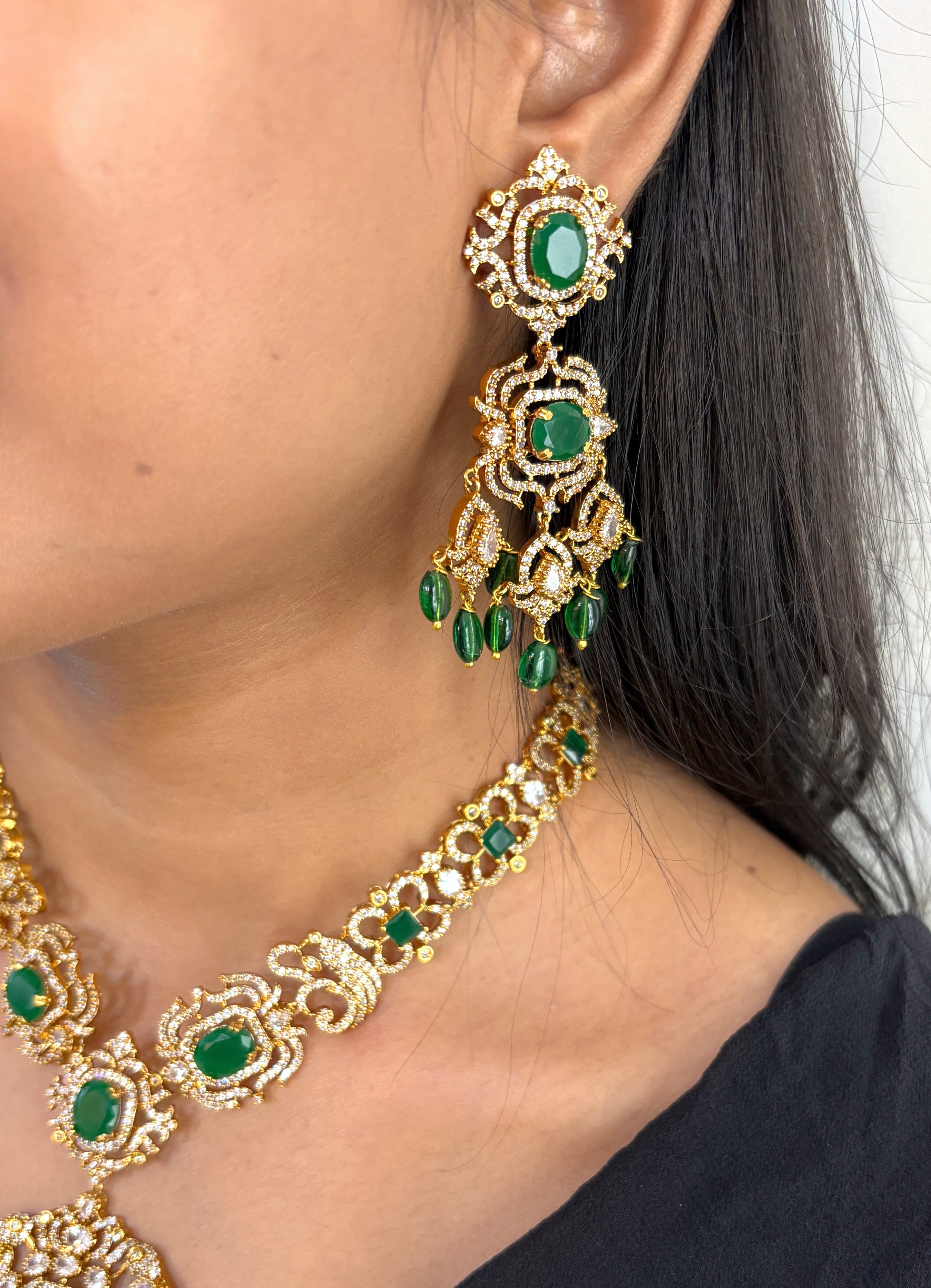 Faiza Gold Plated Diamond Necklace Set