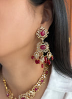 Faiza Gold Plated Diamond Necklace Set