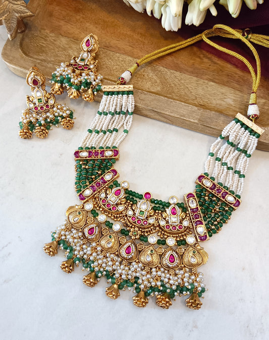 Raanisa Designer Rajwada Necklace Set