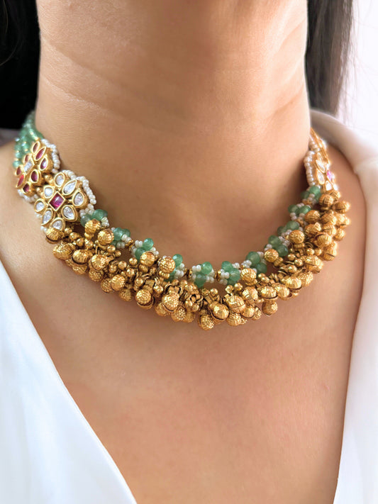 Asmi Ghungroo Rajwada Necklace Set