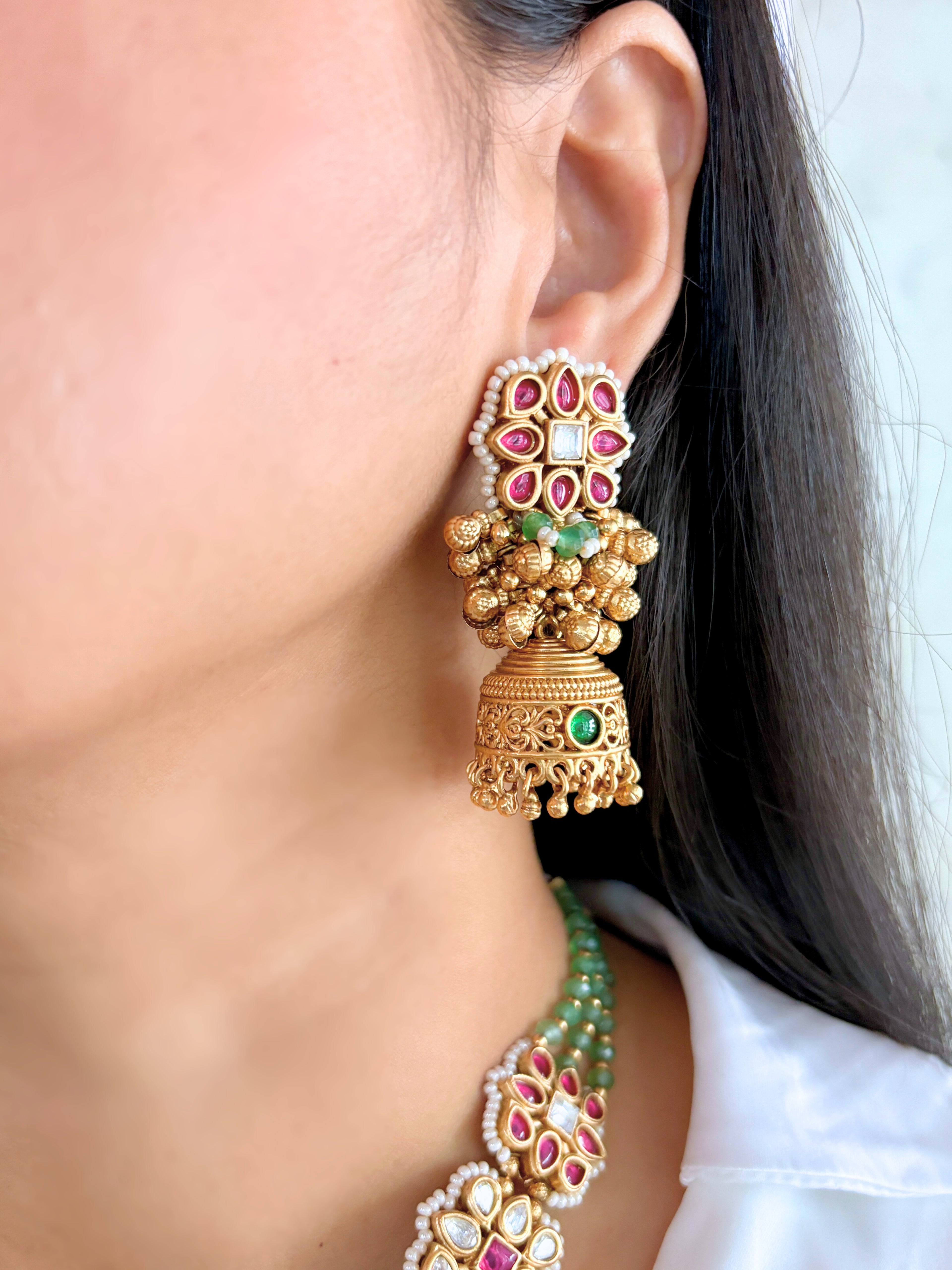 Asmi Ghungroo Rajwada Necklace Set