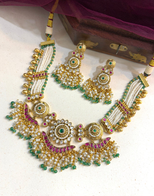 Sakina Designer Rajwada Necklace Set