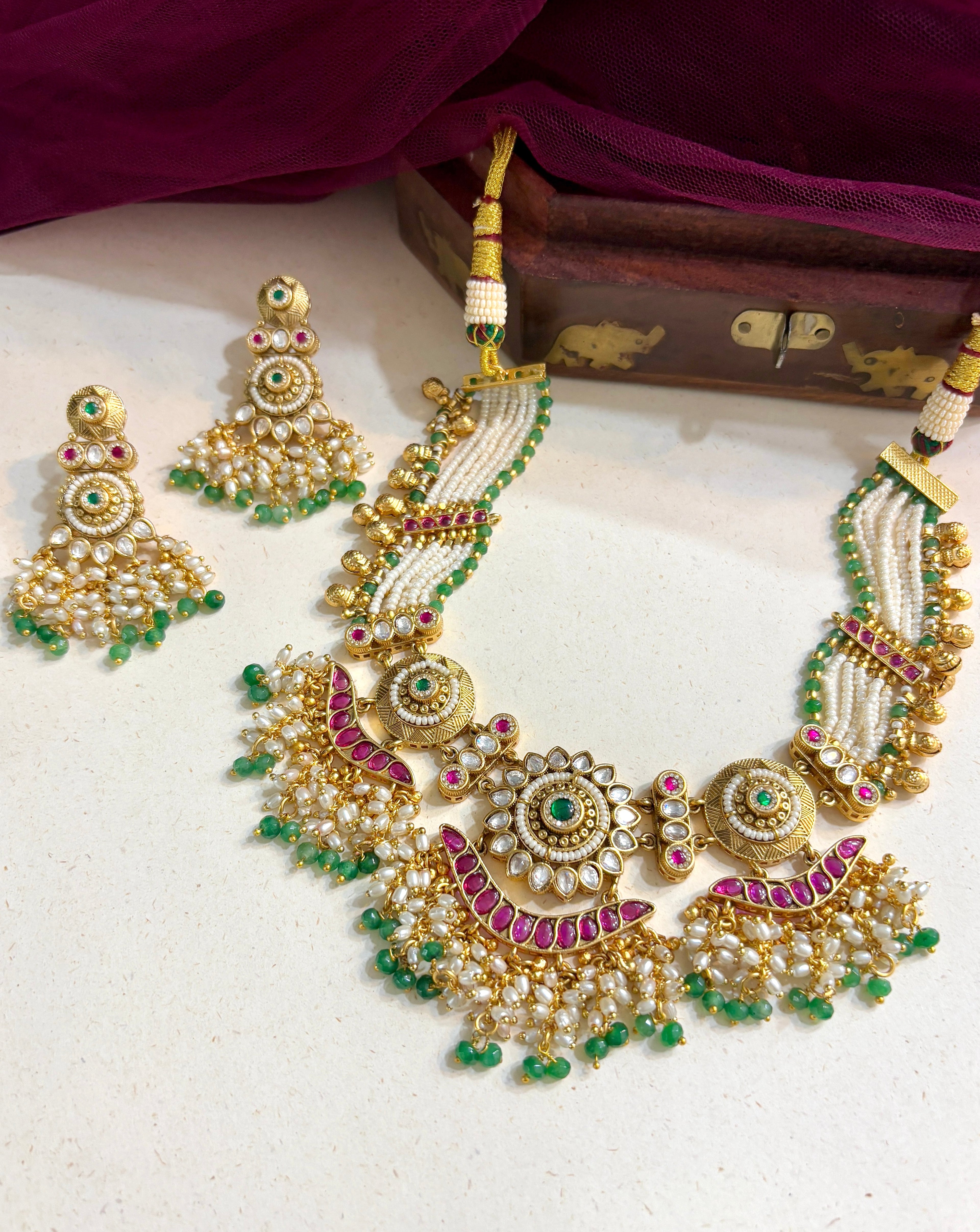 Sakina Designer Rajwada Necklace Set