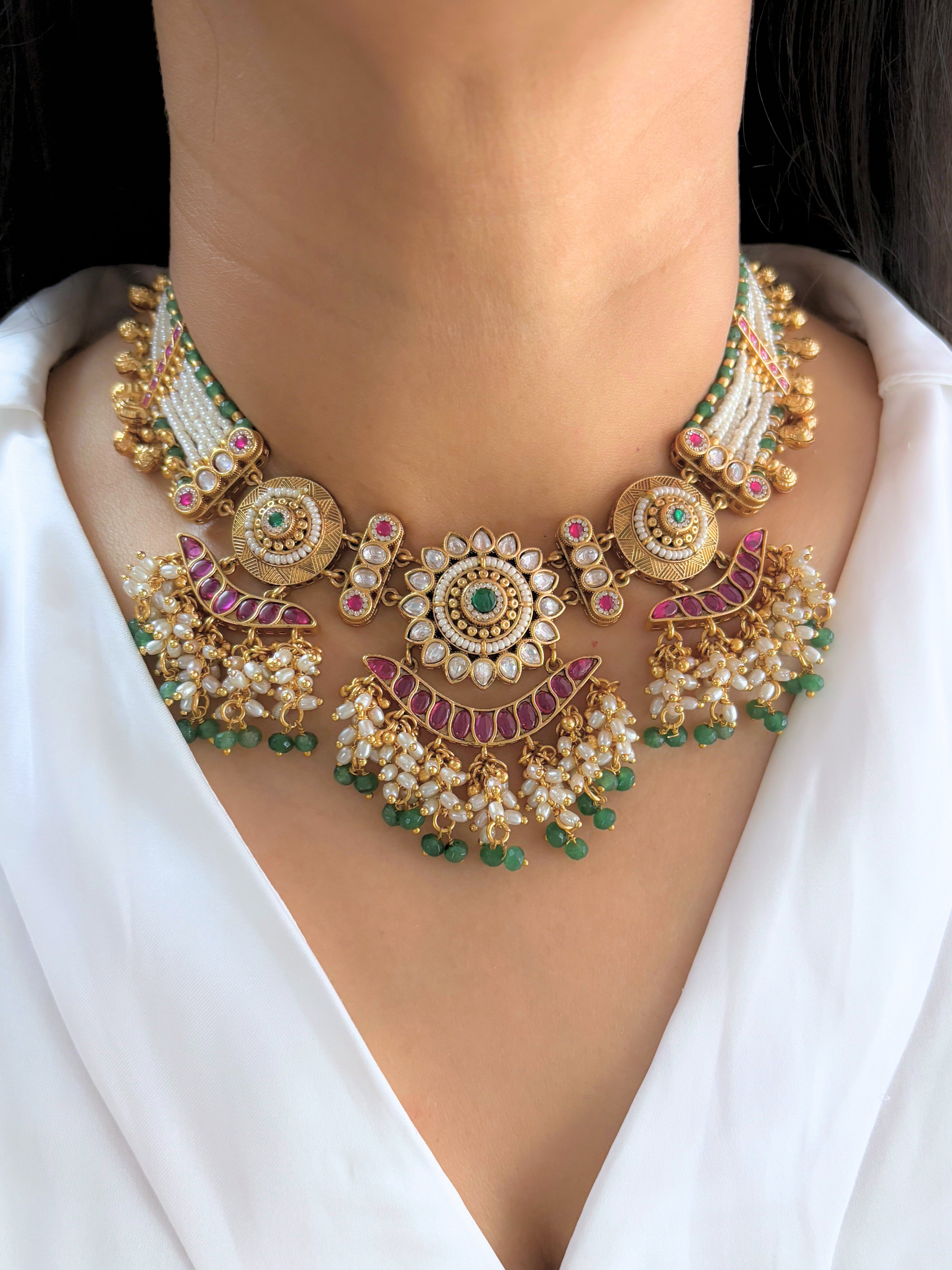 Sakina Designer Rajwada Necklace Set