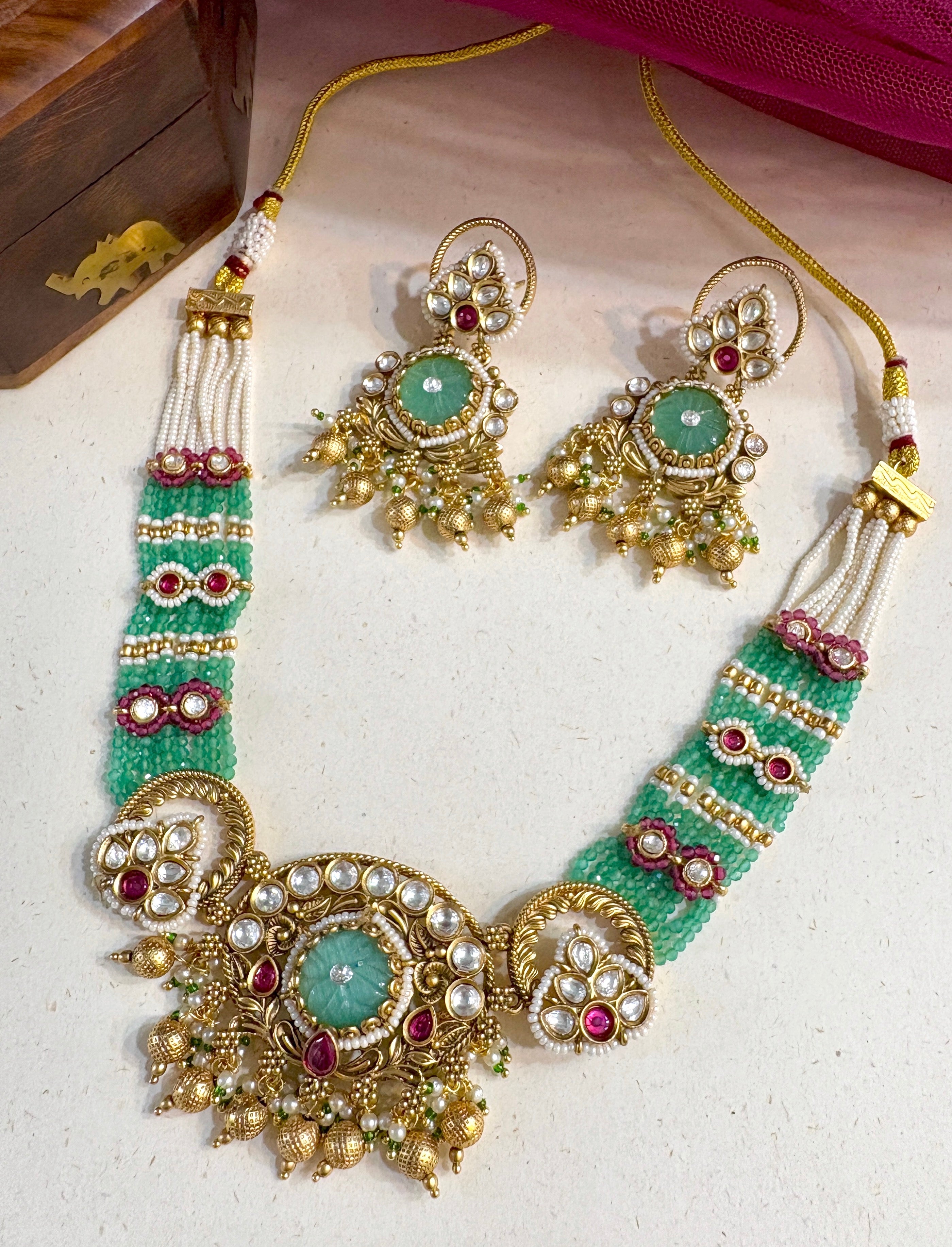 Zeba Designer Rajwada Necklace Set