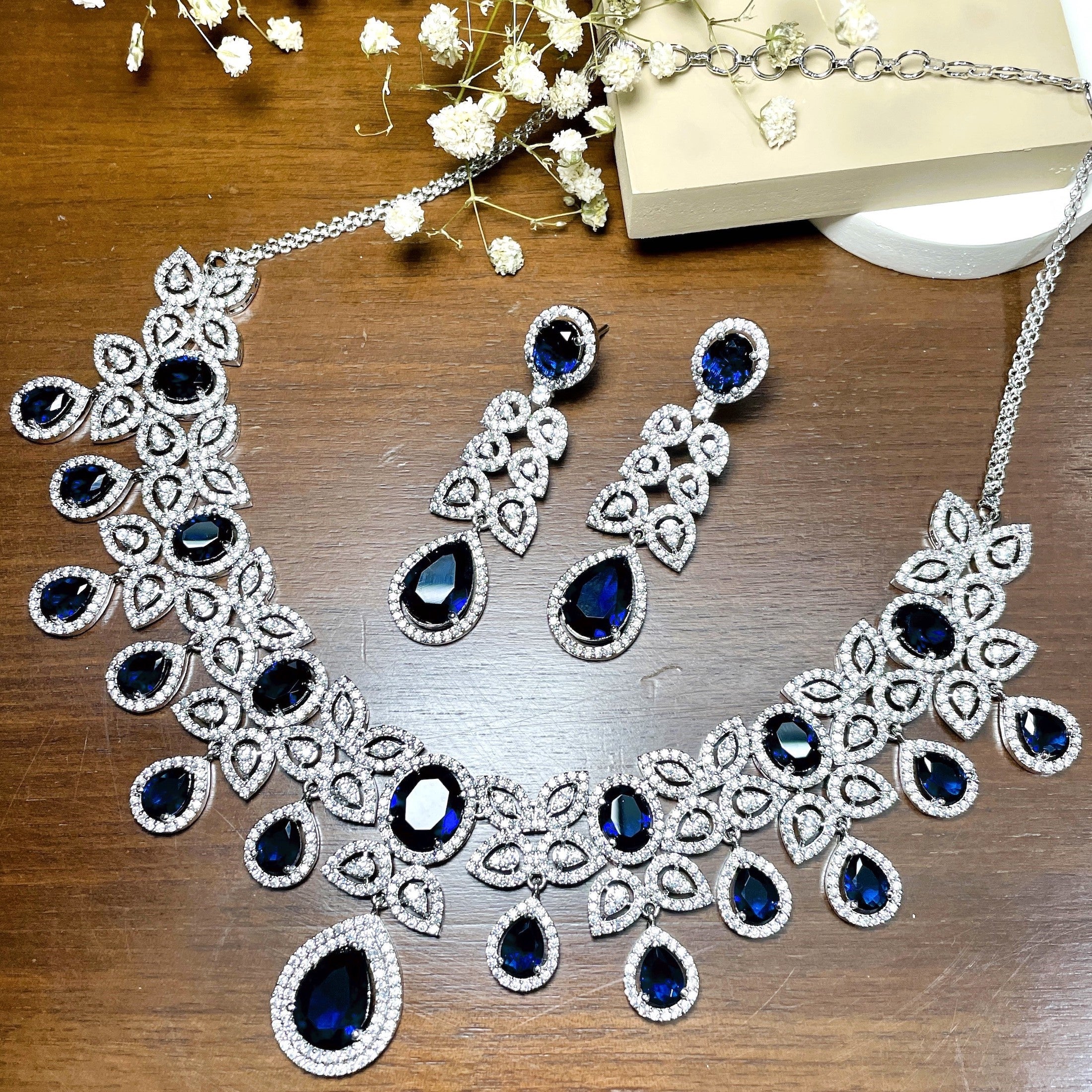 Aster Diamond Statement Necklace Set