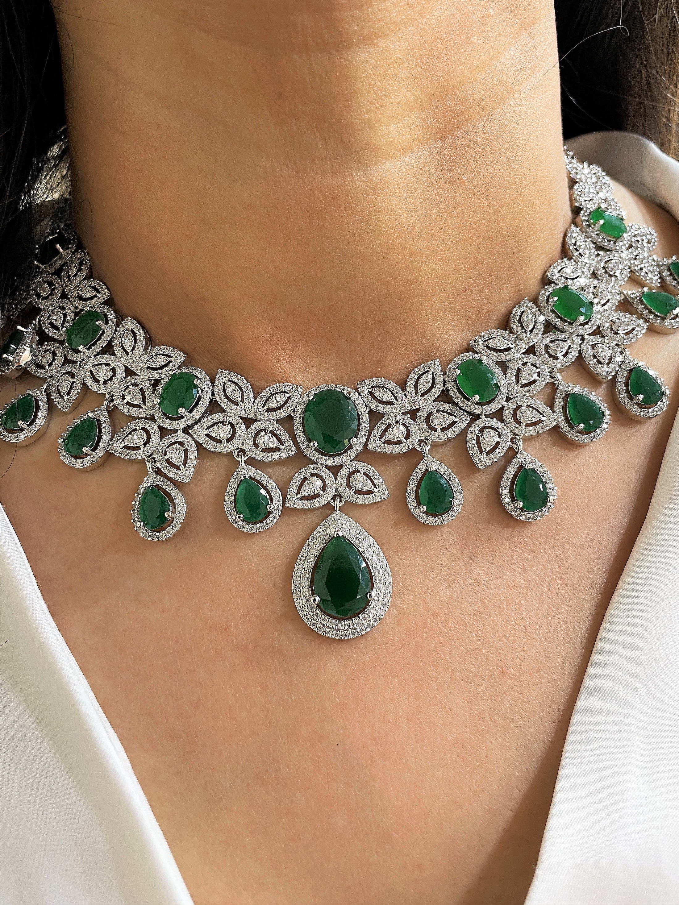 Aster Diamond Statement Necklace Set