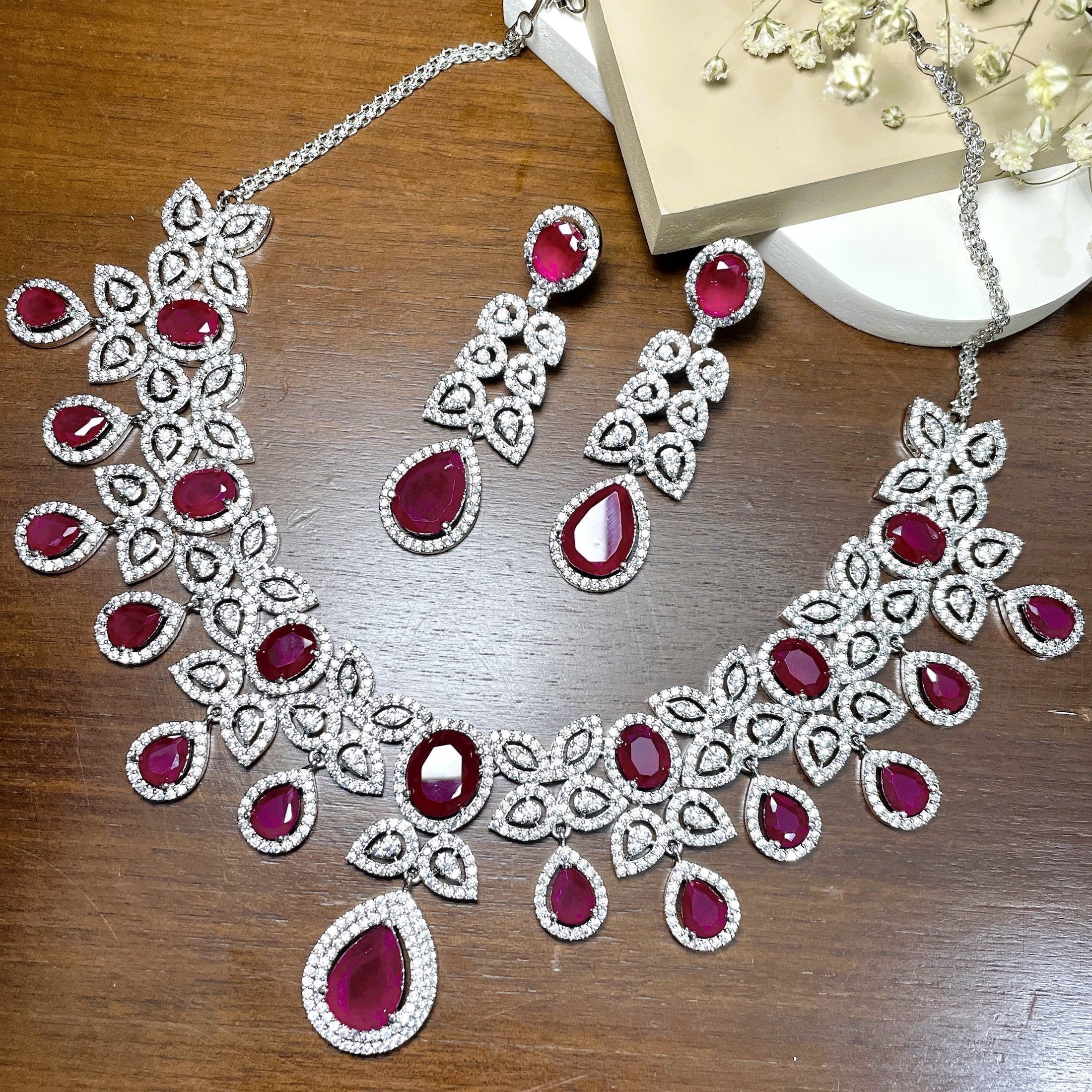 Aster Diamond Statement Necklace Set