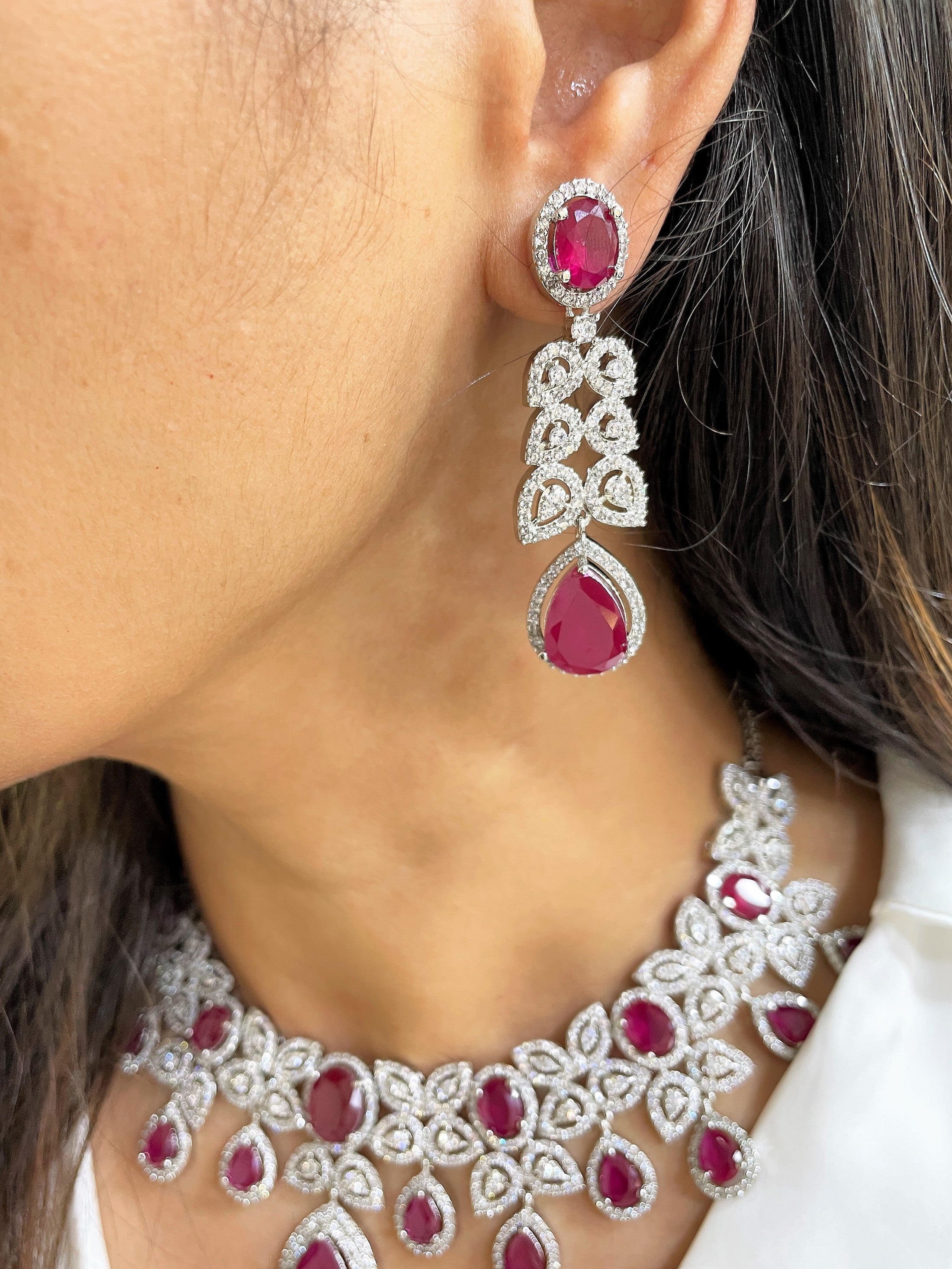 Aster Diamond Statement Necklace Set