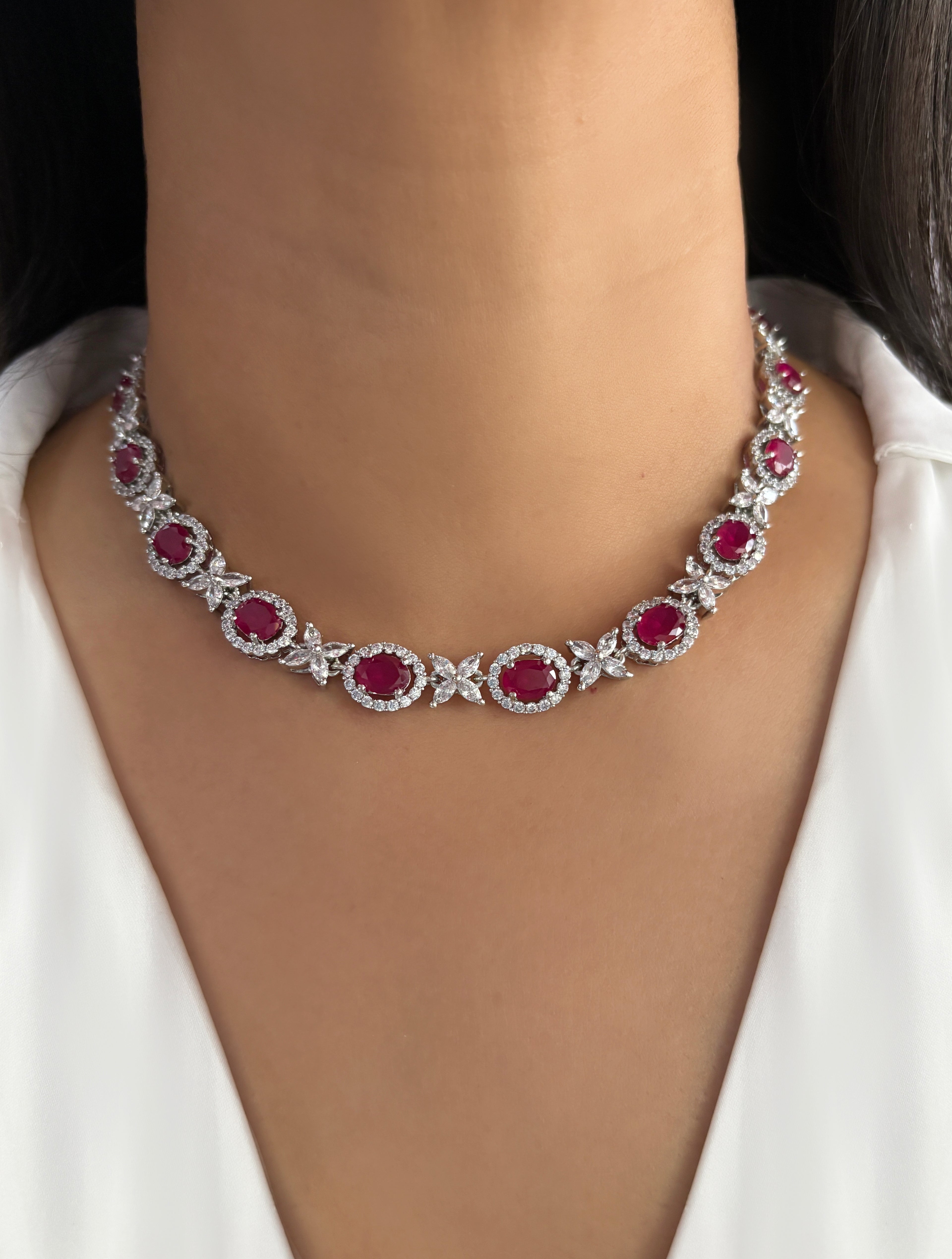 Evara Diamond Designer Necklace Set