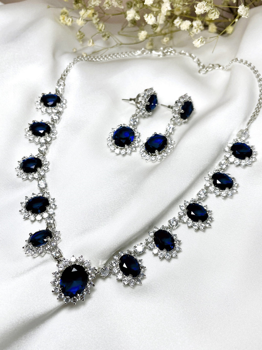 Enara Diamond & Color Stone Necklace Set