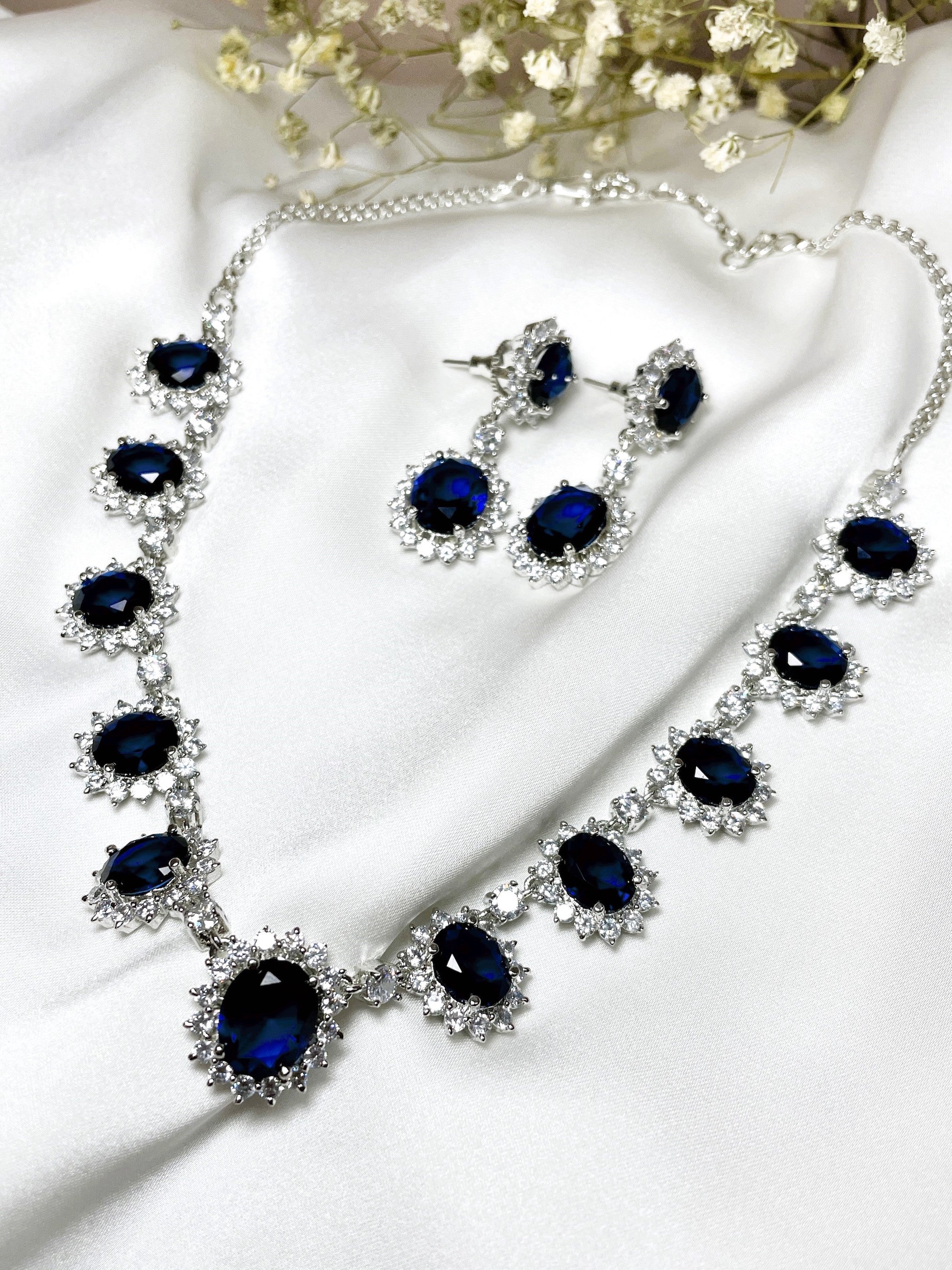Enara Diamond & Color Stone Necklace Set