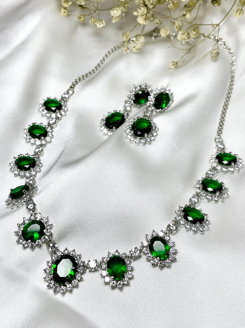 Enara Diamond & Color Stone Necklace Set