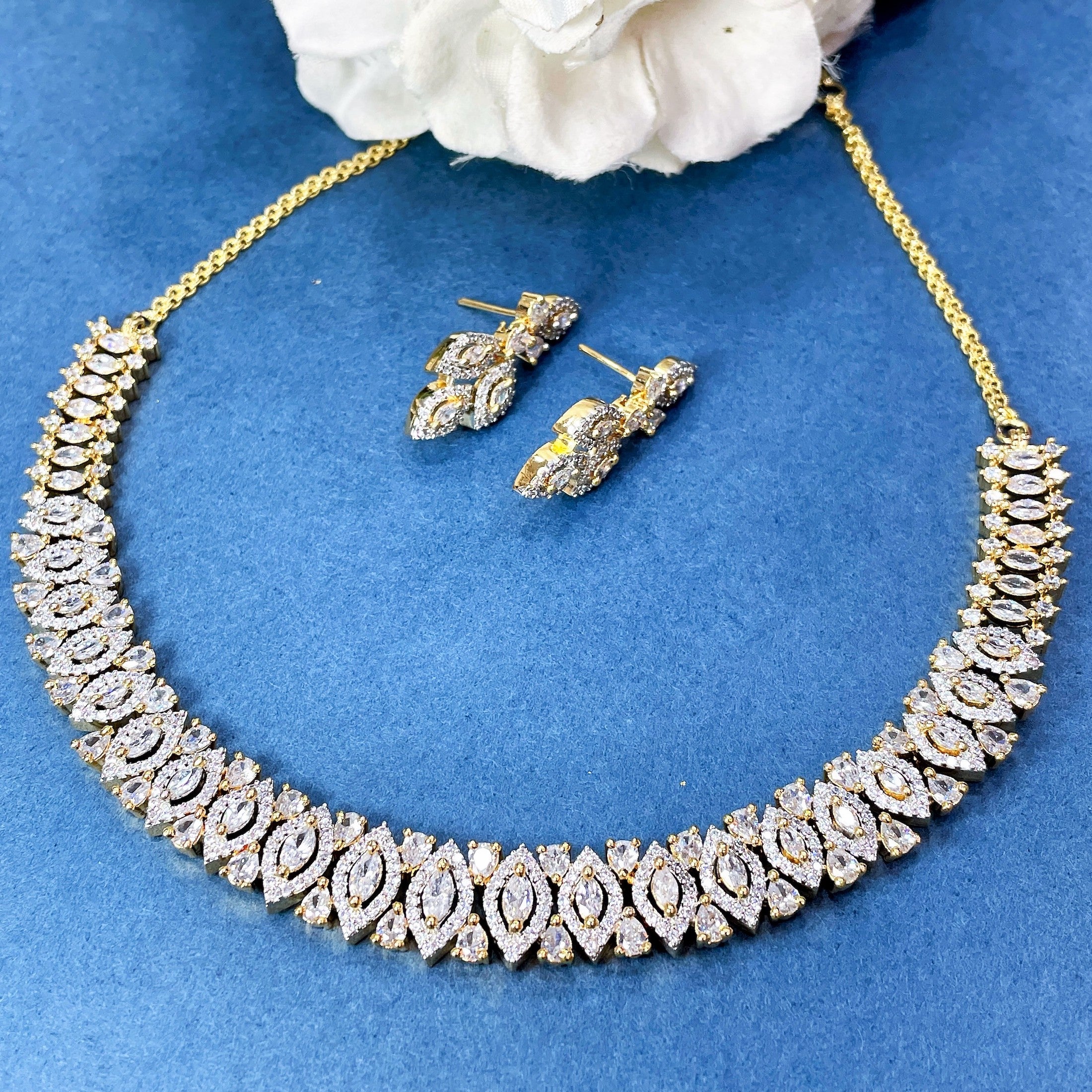 Falak Dainty Diamond Necklace Set