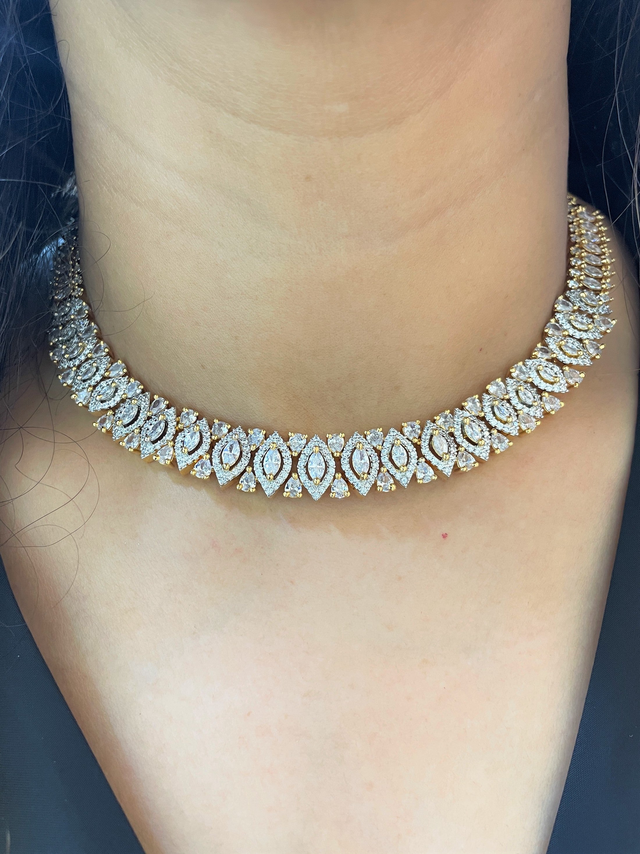 Falak Dainty Diamond Necklace Set