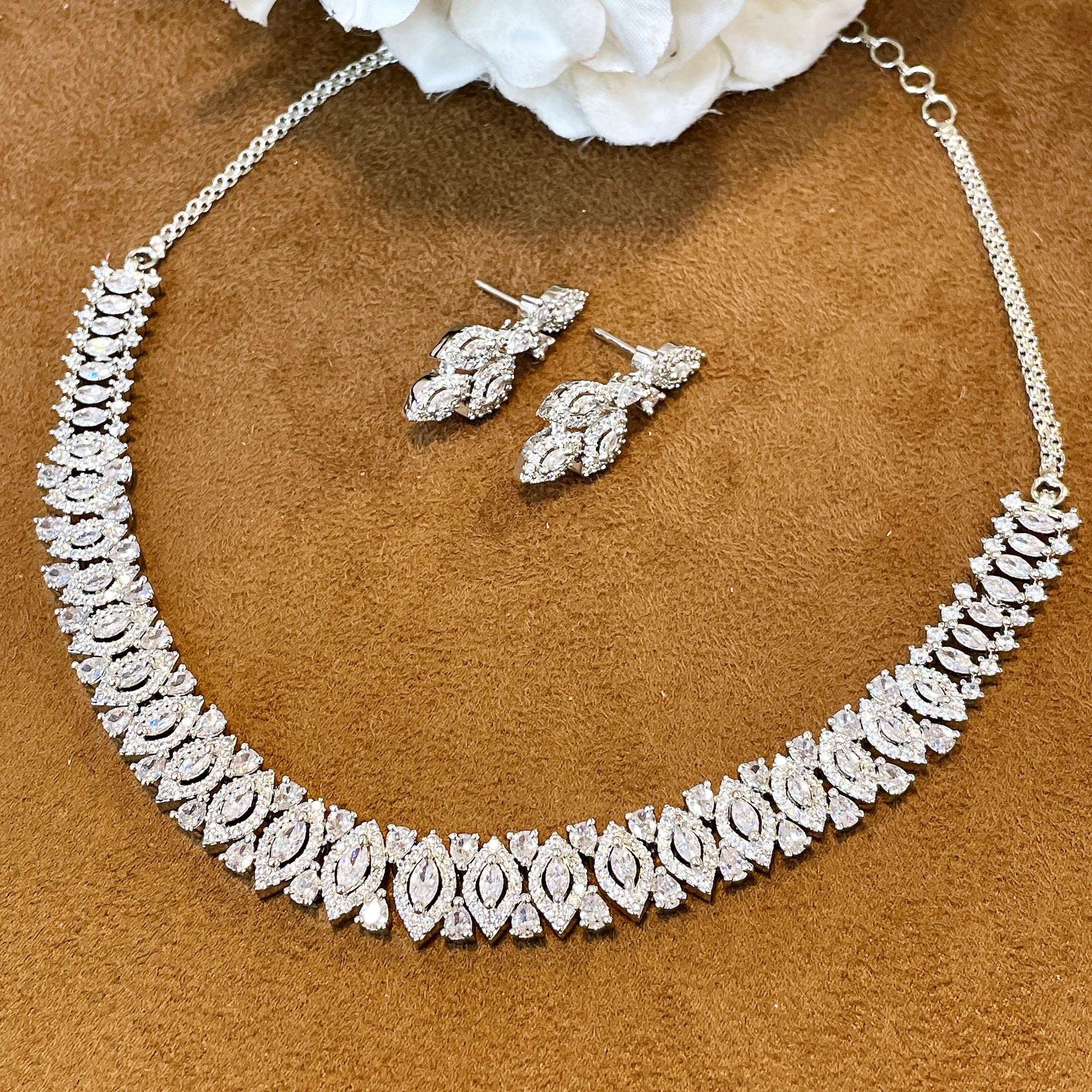 Falak Dainty Diamond Necklace Set
