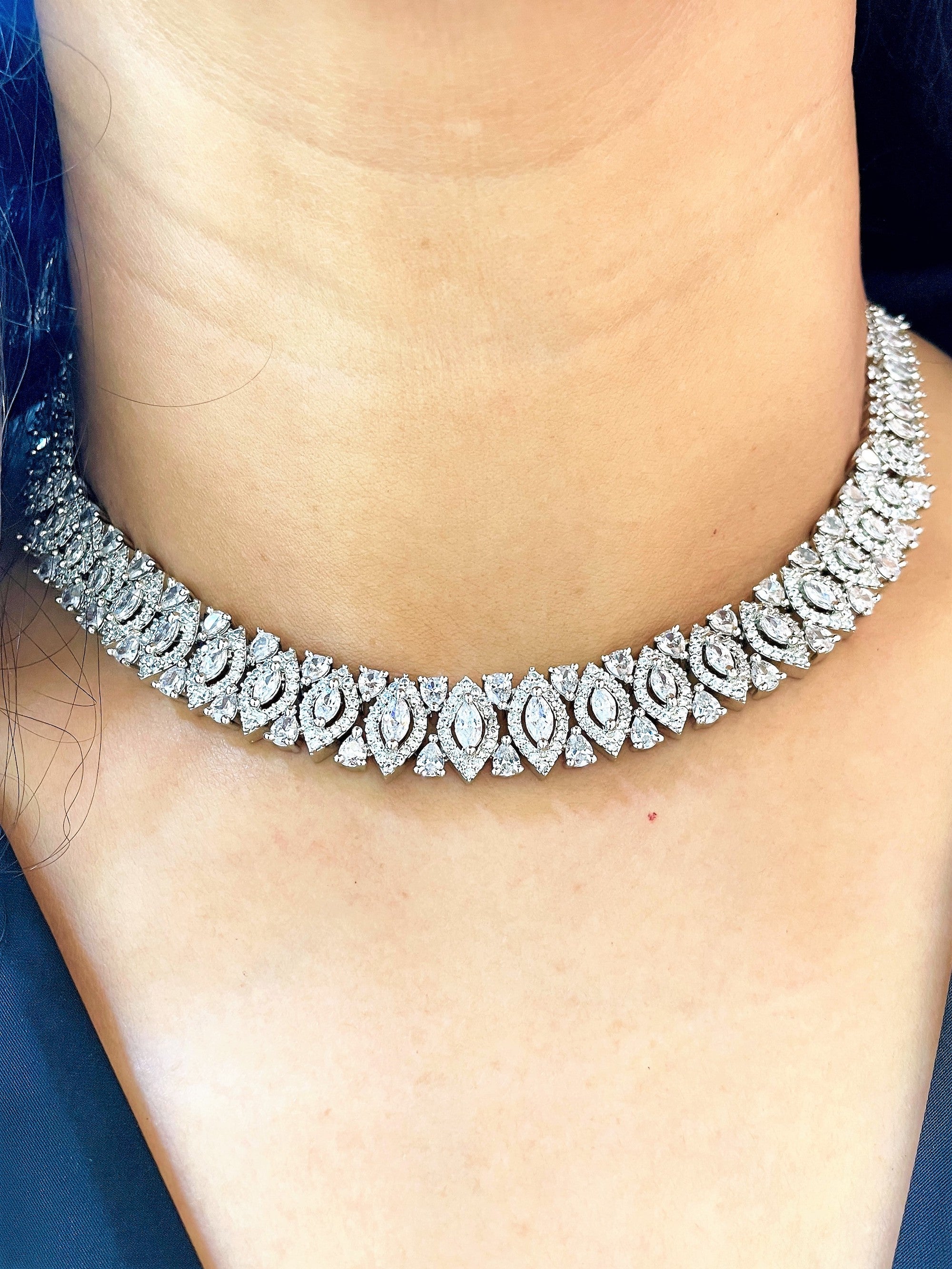 Falak Dainty Diamond Necklace Set