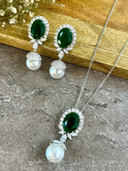 Betsy Diamond & Pearl Pendant Set