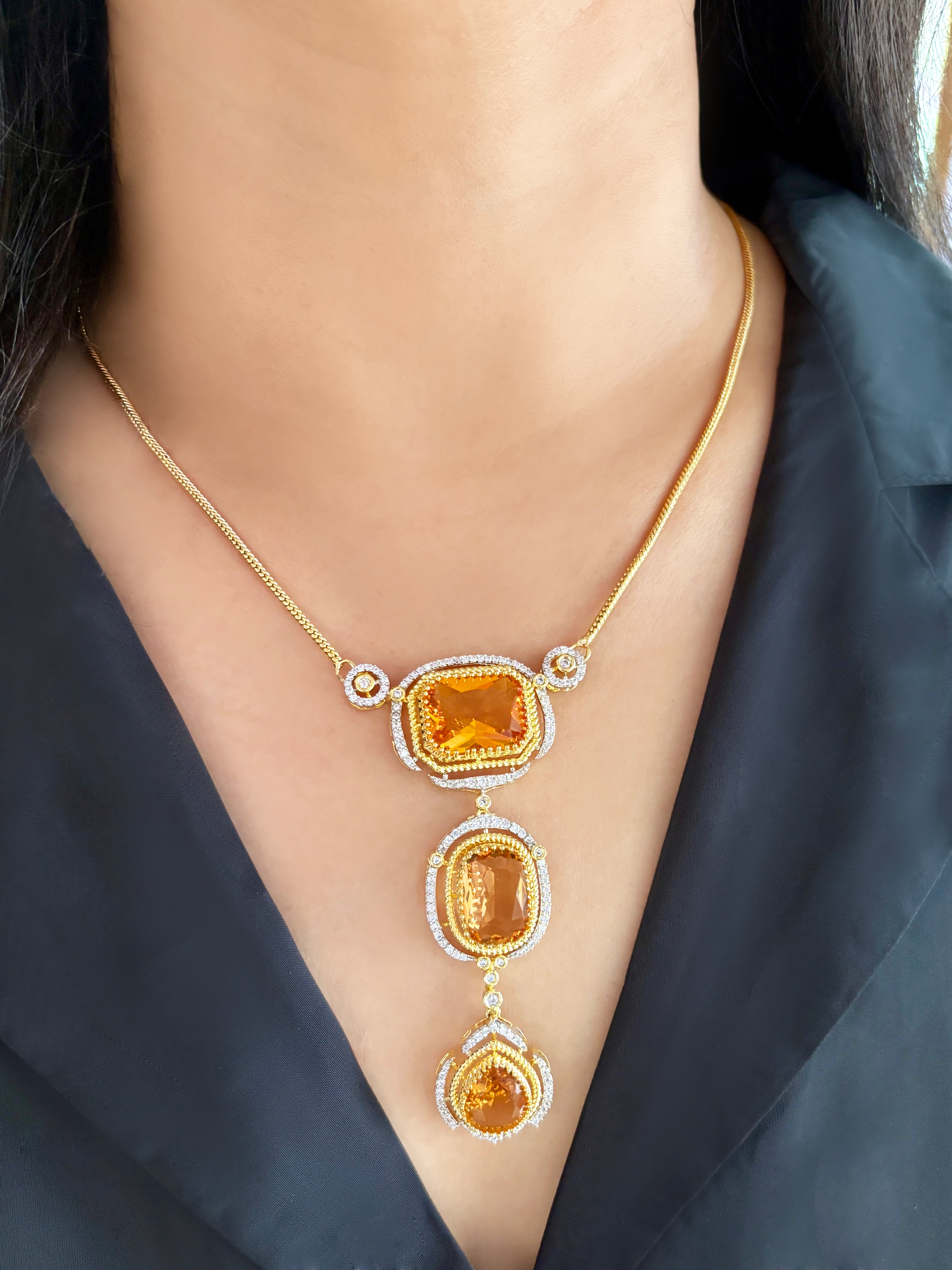 Arabella Diamond Designer Pendant Set