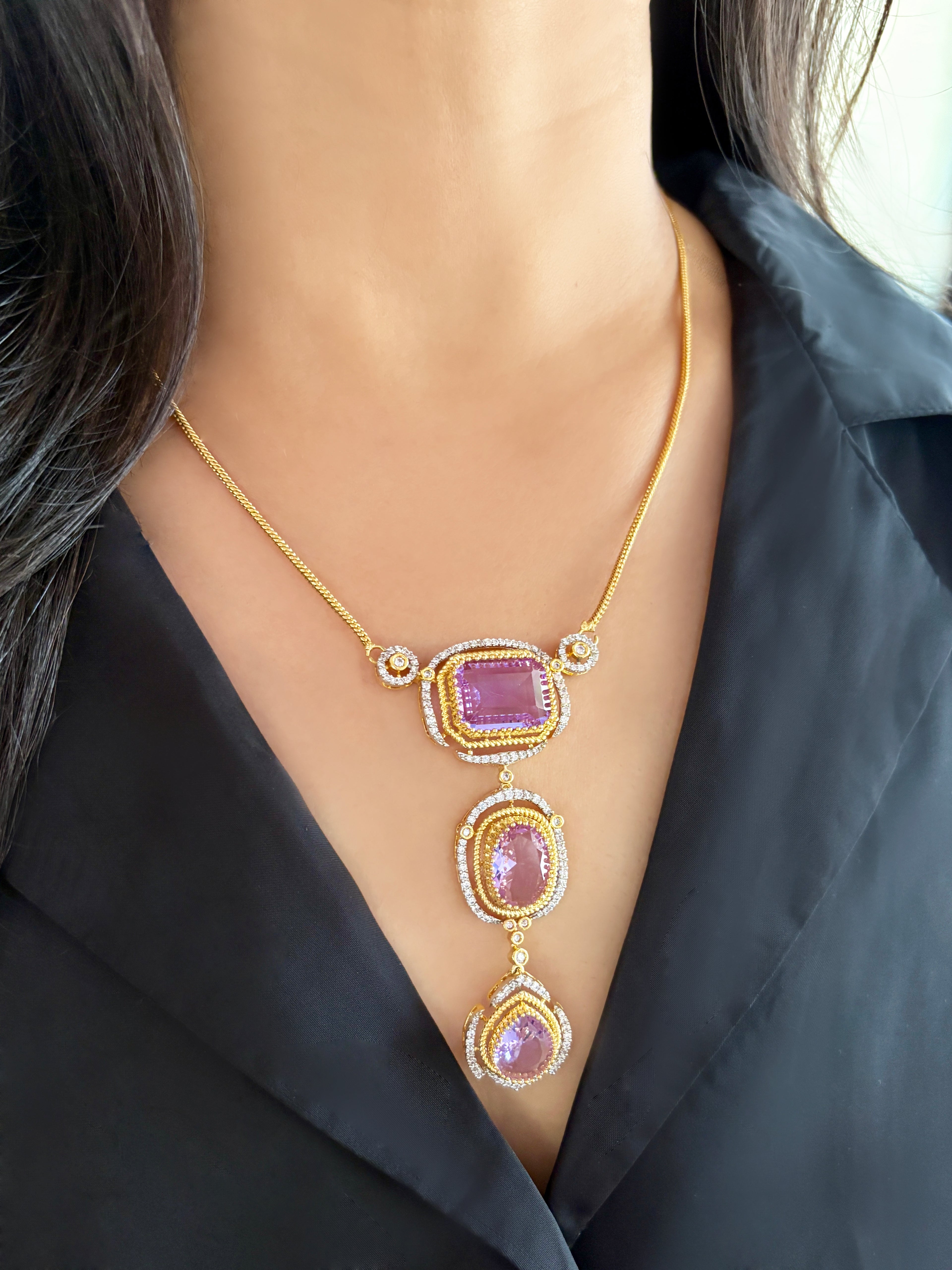 Arabella Diamond Designer Pendant Set
