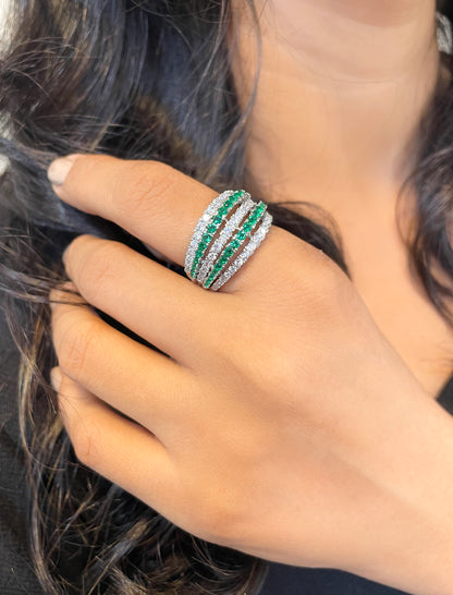Waves Diamond Designer Ring